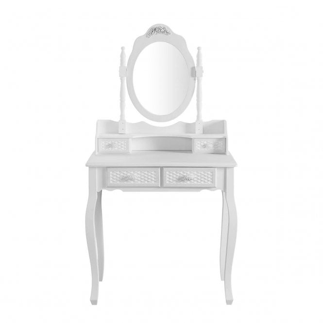 Casablanca White Dressing Table & Mirror